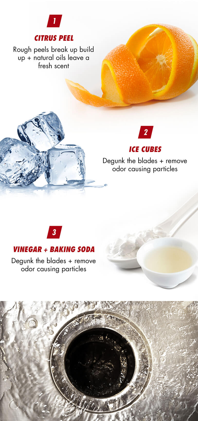 3 ways to destink garbage disposal infographic