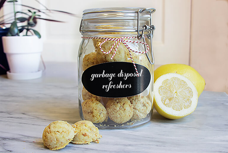 disposal fresheners in jar with bow